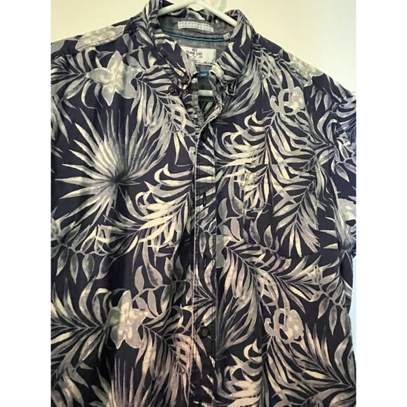 MBX Premium Goods Blue Cotton Hawaiian Floral Surf Button Down Shirt SZ L - Picture 5 of 5